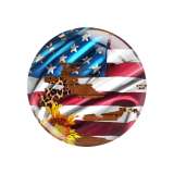 20MM USA Flag sunflower Print glass snap button charms