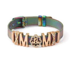 5 styles DIY Mother's Day MOM stainless steel 10MM strap bracelet