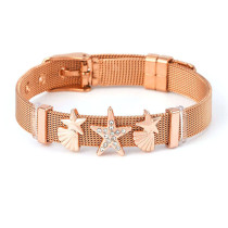3 styles DIY Star Scallops stainless steel 10MM strap bracelet