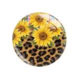 20MM sunflower Flower pattern Print glass snap button charms