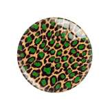 20MM Leopard pattern Print glass snap button charms