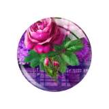 20MM Flower Rose girl Print glass snap button charms