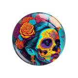 20MM Halloween skull girl pattern Print glass snap button charms