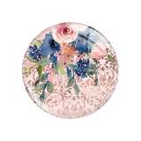 20MM Flower Rose girl Print glass snap button charms