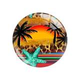 20MM Leopard Ocean Beach pattern Print glass snap button charms