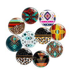 20MM Leopard color pattern Print glass snap button charms