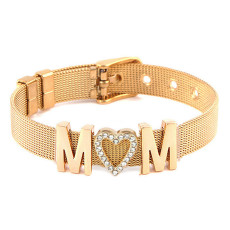 5 styles DIY Mother's Day MOM stainless steel 10MM strap bracelet