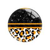 20MM Leopard color pattern Print glass snap button charms
