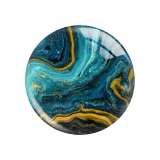 20MM Marbling Artistic pattern Print glass snap button charms