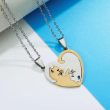 Stainless Steel Love Cat Fashion Couple Necklace