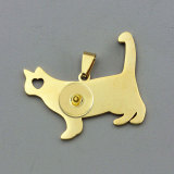 （Delivery time of 7 days） 14 styles Stainless steel love Cat Daschund Dog Pendant fit 20MM Snaps button jewelry wholesale