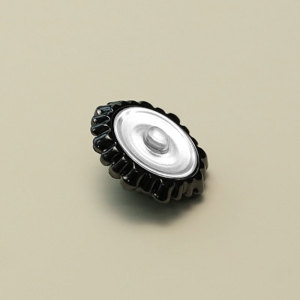 23MM Flower Black Rhinestones Metal  snap button charms