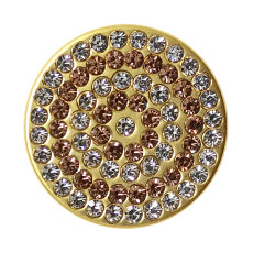 20MM Rhinestones Gold round shape Metal  snap button charms
