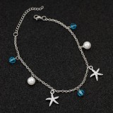 Stainless steel beach chain crystal pearl pendant shell starfish tropical fish ocean element
