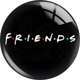 20MM friends Print glass snap button charms