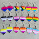 Rainbow Geometry Multicolor Love Shaped Acrylic Fashion Earrings