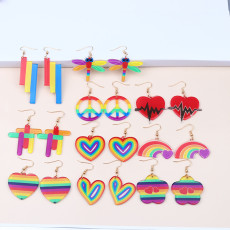 Rainbow Bar Love Fashion Acrylic Print Personalized Earrings