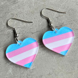 Rainbow Geometry Multicolor Love Shaped Acrylic Fashion Earrings