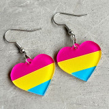 Rainbow Geometry Multicolor Love Shaped Acrylic Fashion Earrings