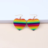 Rainbow Bar Love Fashion Acrylic Print Personalized Earrings