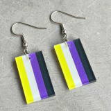 Rainbow Geometry Simple Multicolor Long Strip Acrylic Summer Earrings