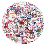 100 pieces of Independence Day personalized graffiti stickers, car trunk water cup waterproof stickers
