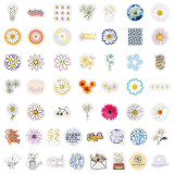 50 Daisy Graffiti Waterproof Stickers Car Luggage, Notebook, Scooter, Water Cup Stickers