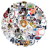 100 non repeating baseball sports graffiti stickers, car luggage, laptop, phone, refrigerator, water release stickers