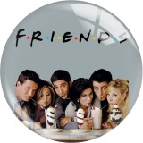 20MM friends Print glass snap button charms