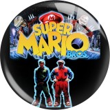 20MM Super Mario Print glass snap button charms