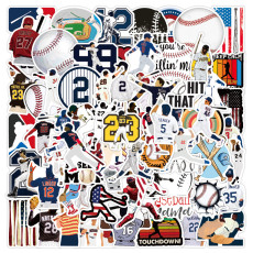 100 non repeating baseball sports graffiti stickers, car luggage, laptop, phone, refrigerator, water release stickers