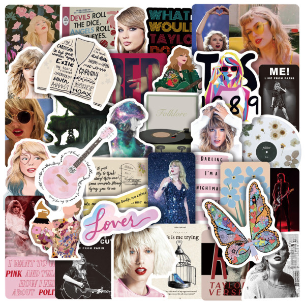 50 Taylor Swift New Albums of Mouldy Mildew Taylor Swift Graffiti Stickers Waterproof Decorative Decals