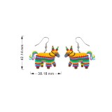 Acrylic Mexican Chili Racquet Rainbow Horse Wine Print Earrings Hat Skull Avocado Earrings