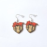 Sporty Rugby Volleyball Baseball Football Basketball Wooden Earrings