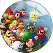 20MM cartoon Super Mario Print glass snap button charms