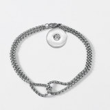 21cm Stainless steel Bracelets fit 20MM  Snaps button jewelry wholesale