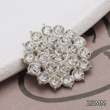 23MM flower metal Pearl Rhinestones snap button charms