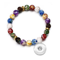 Colored natural agate Bracelet fit  20MM Snaps button jewelry wholesale