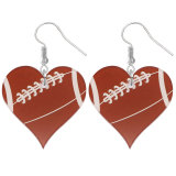 24 styles love Sports Basketball Volleyball Baseball rugby tennis  Acrylic  stainless steel two-sided Painted Heart earrings