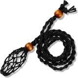Woven Raw Stone Natural Stone Pendant Net Pocket Necklace Handmade Adjustable Necklace Rope
