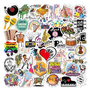 50 rock band stickers personalized graffiti instrument decoration computer luggage skateboard music waterproof stickers