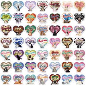 49 pieces of retro love kitten graffiti stickers for decorating guitar luggage waterproof stickers