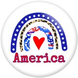 20MM I Love USA Print glass snaps buttons  DIY jewelry