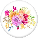 20MM  Beautiful flowers Print glass snaps buttons  DIY jewelry