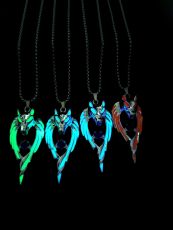 Hip Hop Street Nightlight Wolf Totem Northern Realm Wolf King Glow Pendant Necklace Stainless Steel Chain