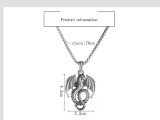 Halloween Night Glow Wind God Wing Dragon Pendant Punk Trend Hip Hop Necklace Stainless Steel Chain