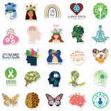 50 pieces of mental health stickers, new health knowledge, psychological education stickers, luggage, helmet, refrigerator, waterproof stickers