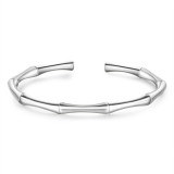 Stainless steel bamboo joint opening adjustable bracelet