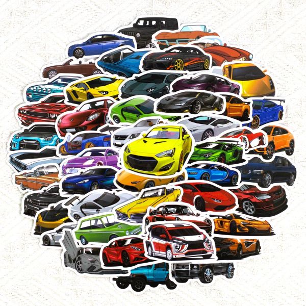 50 sheets of graffiti and waterproof stickers for supercar racing modified cars JDMRacing car cartoon stickers
