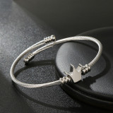 Stainless steel crown opening adjustable bracelet